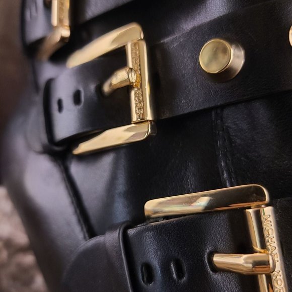 Bryn Michael Kors Black Studded Boots Heels - Picture 7 of 9